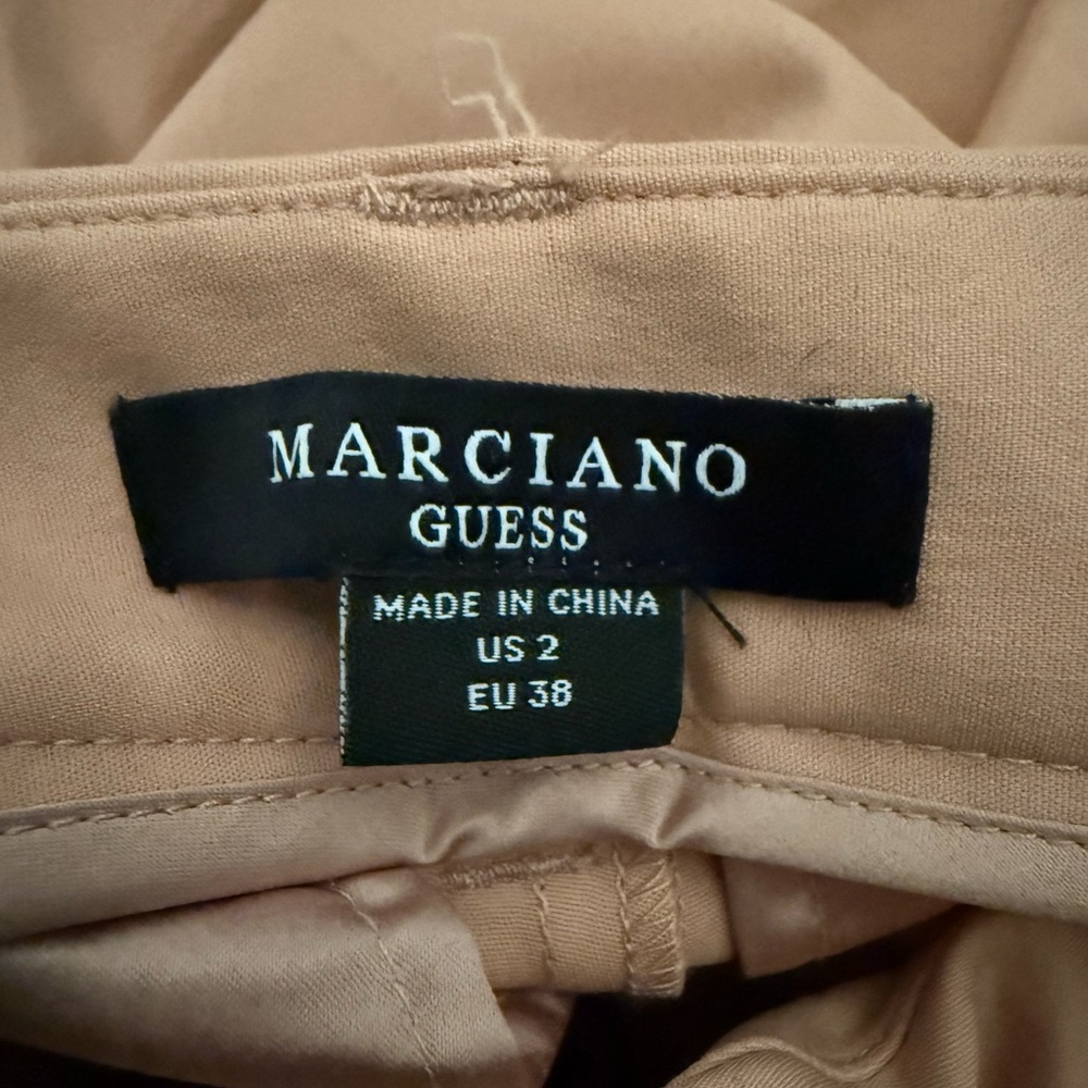 (NEW) MARCIANO Tan Dress Pant Pants with Gold Hardware Detail - Picture 2 of 4